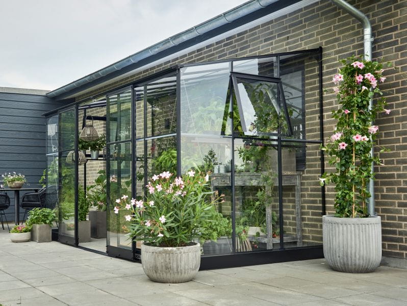 Halls Gewächshaus Qube Lean-to 612 Schwarz Sicherheitsglas - Image 4