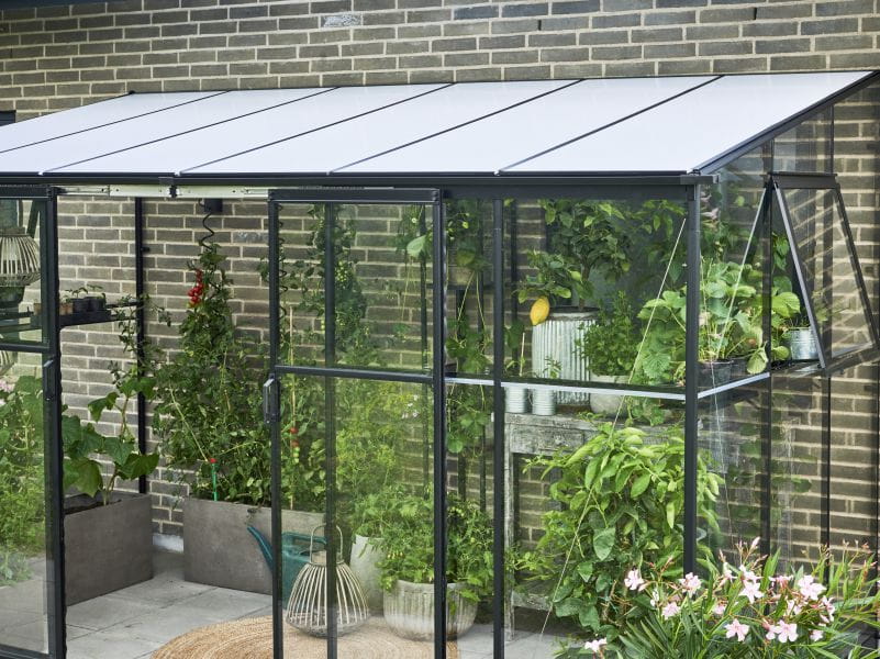 Halls Gewächshaus Qube Lean-to 612 Schwarz Sicherheitsglas - Image 5