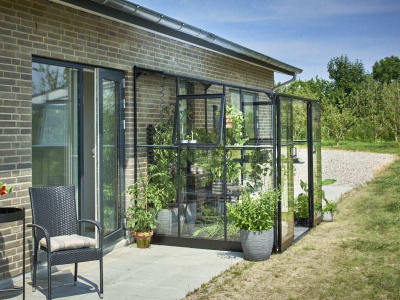 Halls Gewächshaus Qube Lean-to 68 Schwarz Sicherheitsglas - Image 3