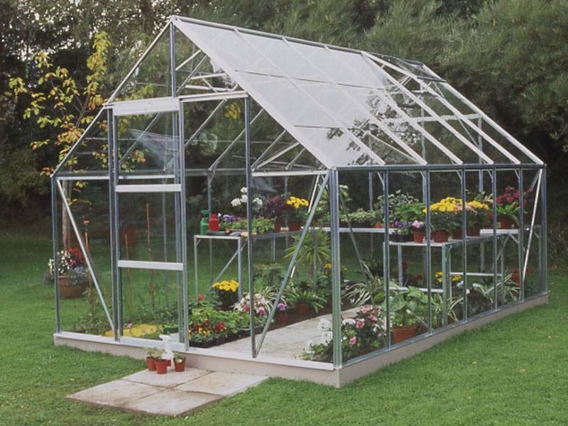 Halls Gewächshaus Universal 128 Alu Blankglas 9,9m² - SPARSET inkl. Fundament Alu - Image 3