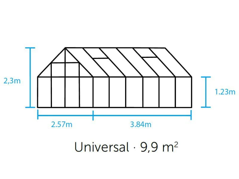 Halls Gewächshaus Universal 128 Grün Blankglas - Image 2