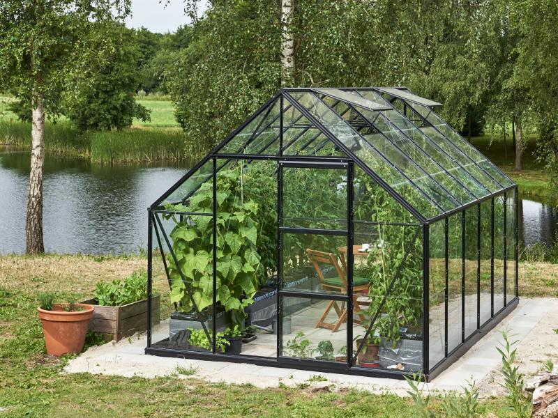 Halls Gewächshaus Universal 148 Schwarz 3 mm Blankglas - Image 4