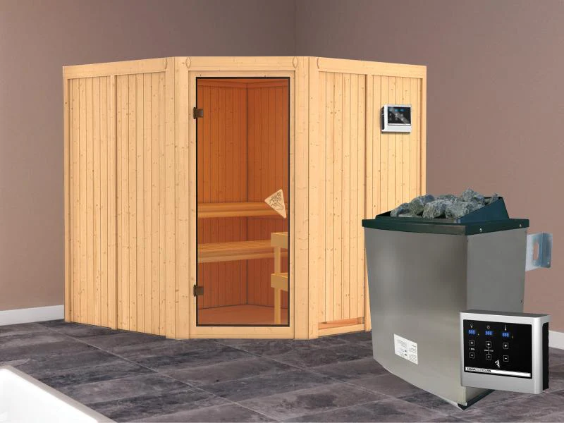 Jarin - Karibu Sauna inkl. 9-kW-Ofen - ohne Dachkranz - - Image 2