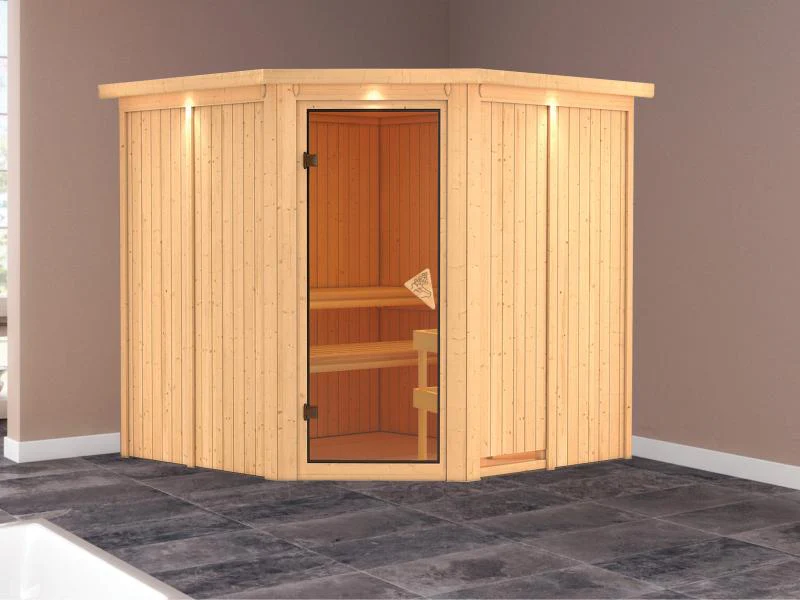 Jarin - Karibu Sauna ohne Ofen - mit Dachkranz - - Image 2