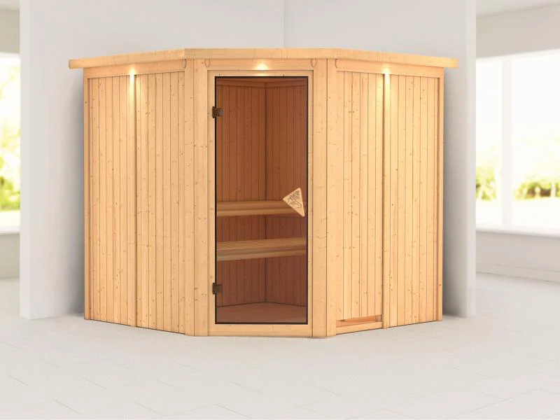 Jarin - Karibu Sauna ohne Ofen - mit Dachkranz - - Image 4