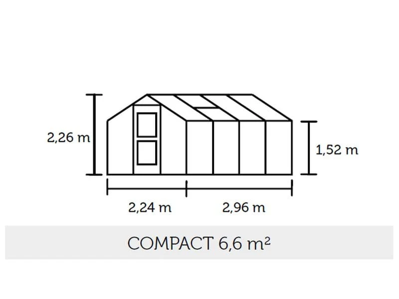 Juliana Gewächshaus Compact 6.6 Alu Sicherheitsglas - Image 3