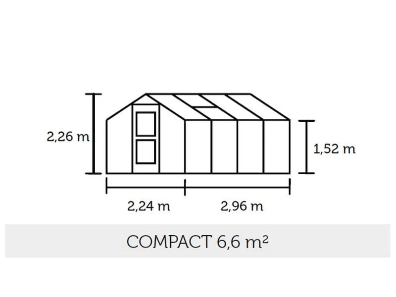 Juliana Gewächshaus Compact 6.6 Anthrazit, 3mm Sicherheitsglas  - SPARSET inkl. Fundament - Image 3