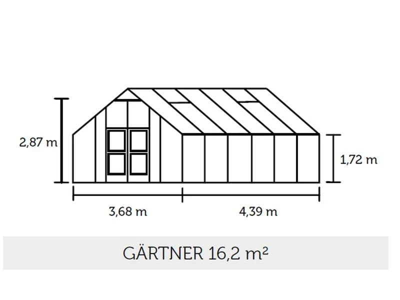 Juliana Gewächshaus Gärtner 16.2 anthrazit pulverbeschichtet, 3mm Sicherheitsglas - Image 2