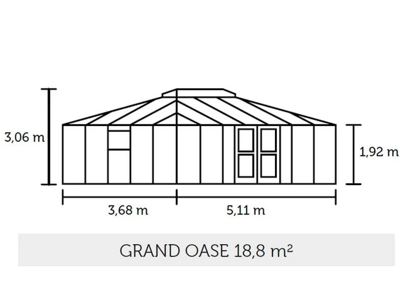 Juliana Gewächshaus Grand Oase 18,8 qm, Anthrazit pulverbeschichtet, 3mm Sicherheitsglas - Image 3