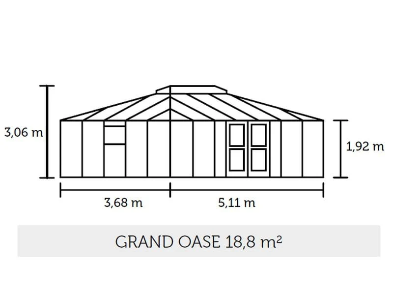 Juliana Gewächshaus Grand Oase 18,8 qm, Anthrazit pulverbeschichtet, 3mm Sicherheitsglas - SPARSET i - Image 3