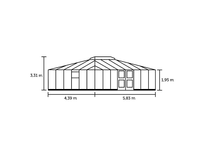 Juliana Gewächshaus Grand Oase 25,6 qm, Anthrazit pulverbeschichtet, 3mm Sicherheitsglas - Image 3