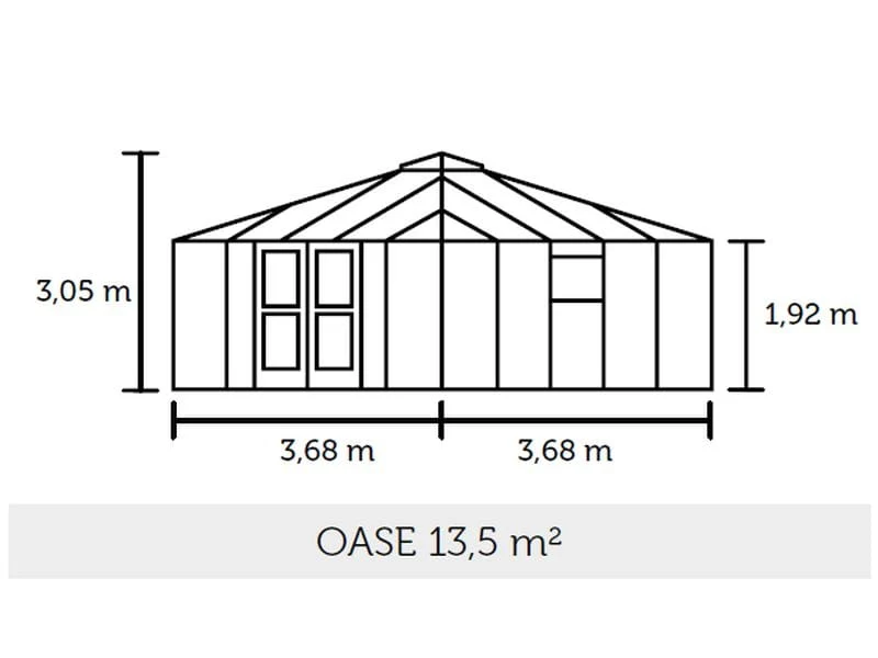 Juliana Gewächshaus Oase 13,5 qm Anthrazit pulverbeschichtet, 3mm Sicherheitsglas - Image 4