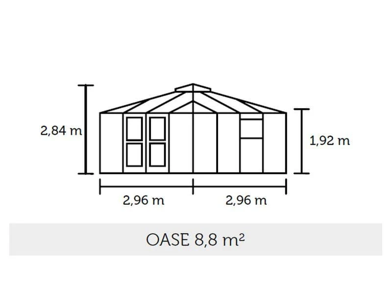 Juliana Gewächshaus Oase 8,8 qm, Anthrazit pulverbeschichtet, 3mm Sicherheitsglas - Image 2