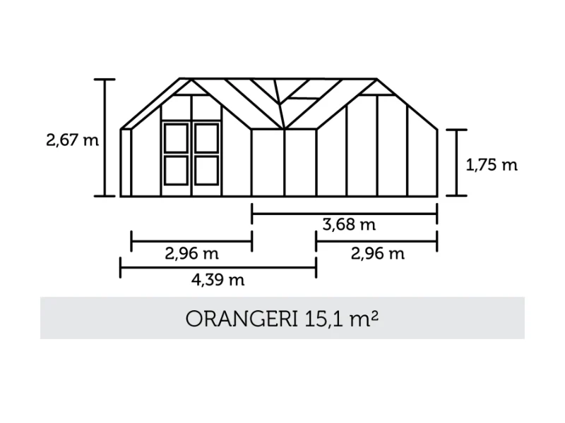 Juliana Gewächshaus Orangerie 15,1 qm, Anthrazit mit 3mm Sicherheitsglas - Image 3
