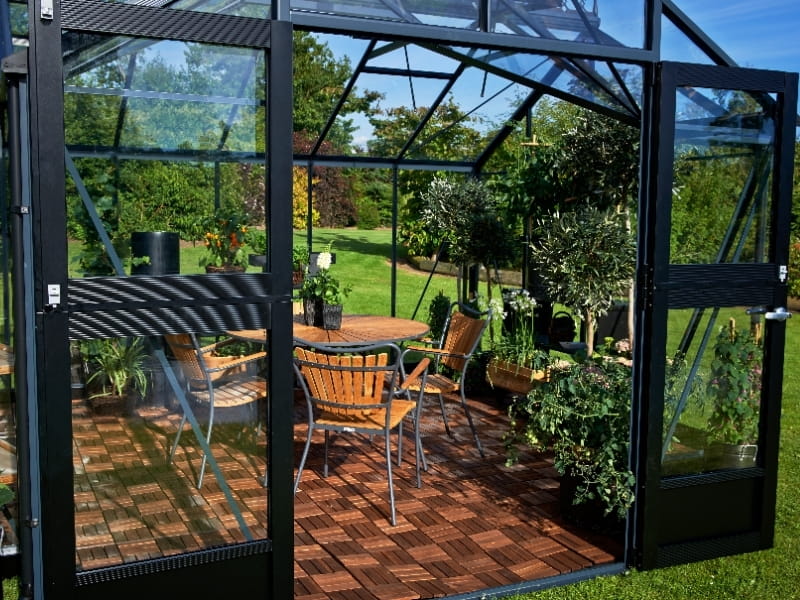 Juliana Gewächshaus Orangerie 15,1 qm, Anthrazit mit 3mm Sicherheitsglas - SPARSET inkl. Fundament - Image 2