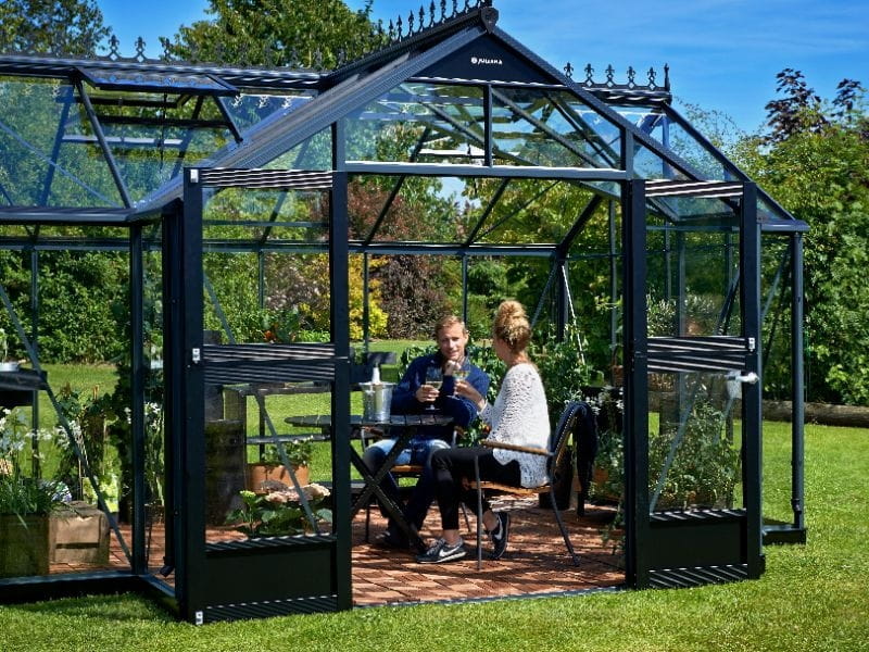 Juliana Gewächshaus Orangerie 15,1 qm, Anthrazit mit 3mm Sicherheitsglas - SPARSET inkl. Fundament - Image 4