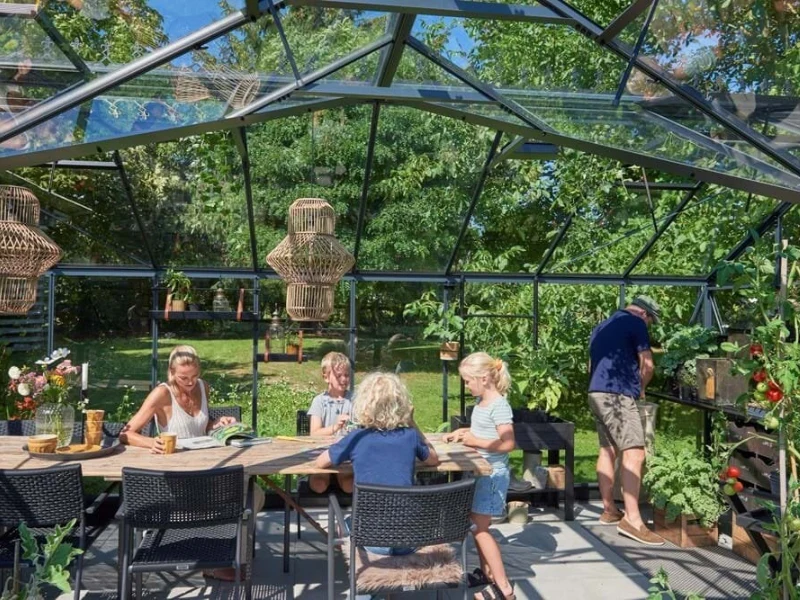 Juliana Gewächshaus Orangerie 21,5 qm, Anthrazit mit 3mm Sicherheitsglas - Image 2