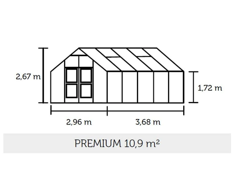 Juliana Gewächshaus Premium 10.9 Alu Sicherheitsglas - Image 2