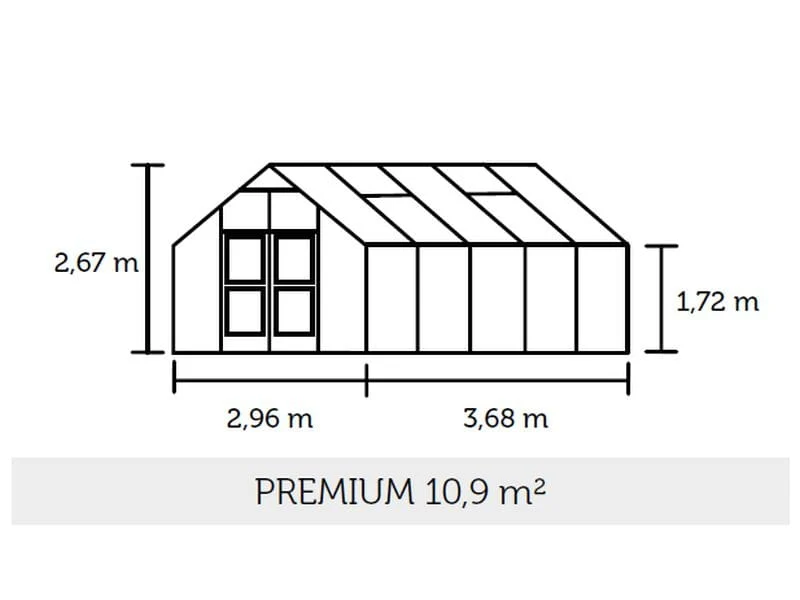 Juliana Gewächshaus Premium 10.9 anthrazit, 3mm Sicherheitsglas, SPARSET inkl. Fundament - Image 2
