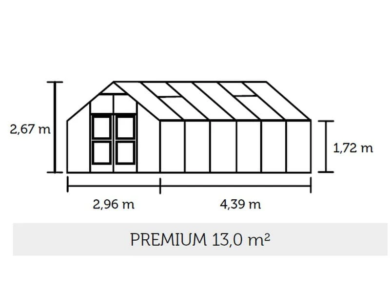 Juliana Gewächshaus Premium 13.0 Aluminium, 3mm Sicherheitsglas - Image 2