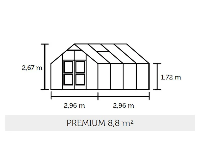 Juliana Gewächshaus Premium 8.8 Anthrazit pulverbeschichtet, 3mm Sicherheitsglas - Image 2
