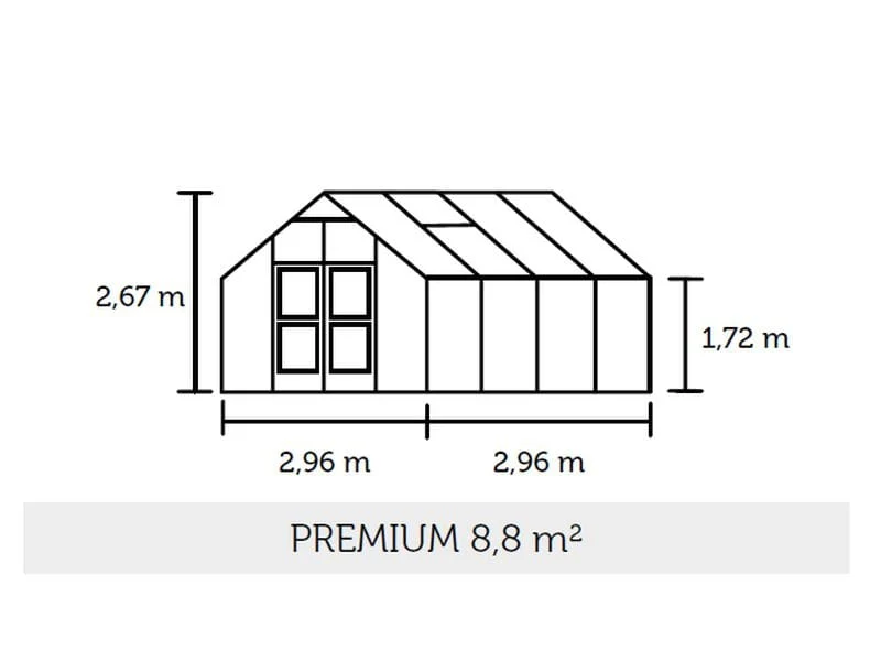 Juliana Gewächshaus Premium 8.8 Anthrazit pulverbeschichtet, 3mm Sicherheitsglas -SPARSET inkl. Fund - Image 2