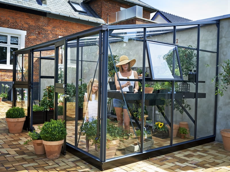 Juliana Gewächshaus Veranda 12.9 Anthrazit pulverbeschichtet, 3mm Sicherheitsglas - Image 2