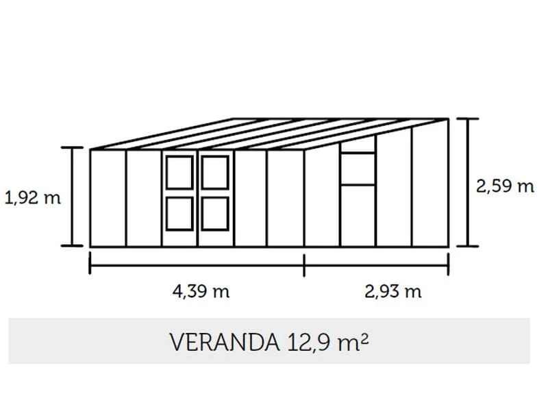 Juliana Gewächshaus Veranda 12.9 Anthrazit pulverbeschichtet, 3mm Sicherheitsglas - Image 3