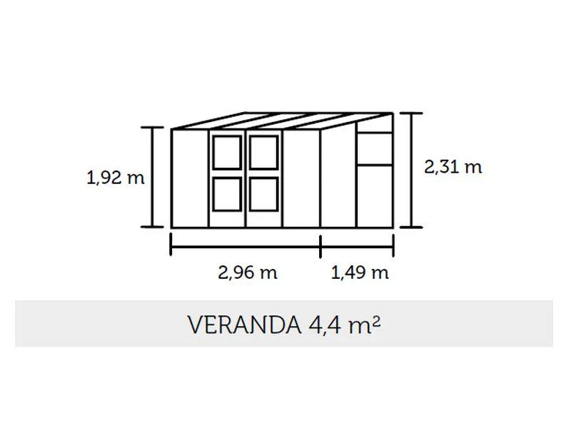 Juliana Gewächshaus Veranda 4.4 Alu Sicherheitsglas - Image 2