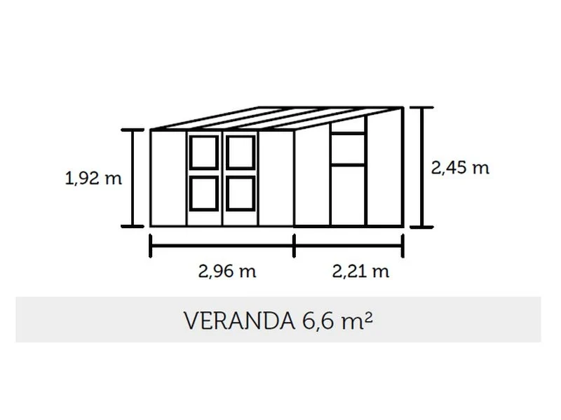 Juliana Gewächshaus Veranda 6.6 Anthrazit, 3mm Sicherheitsglas - Image 3