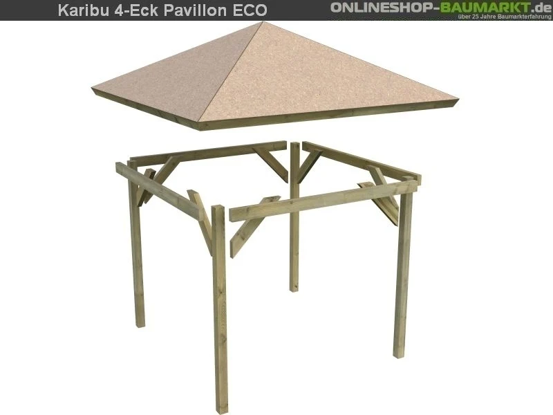 Karibu 4-Eck Pavillon Eco Cordoba Sparset inkl. Schindeln - Image 4