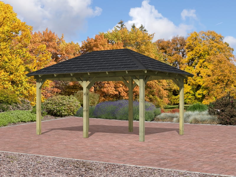 Karibu 4-Eck Pavillon Eco Perida Sparset inkl. Schindeln - Image 2