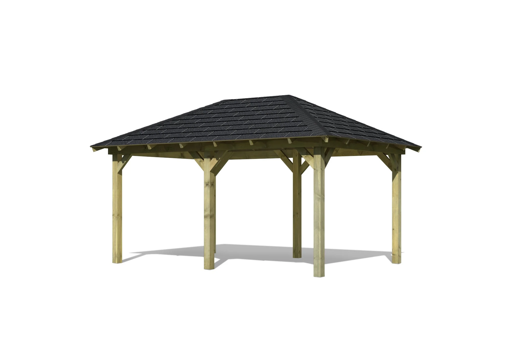 Karibu 4-Eck Pavillon Eco Perida Sparset inkl. Schindeln - Image 3