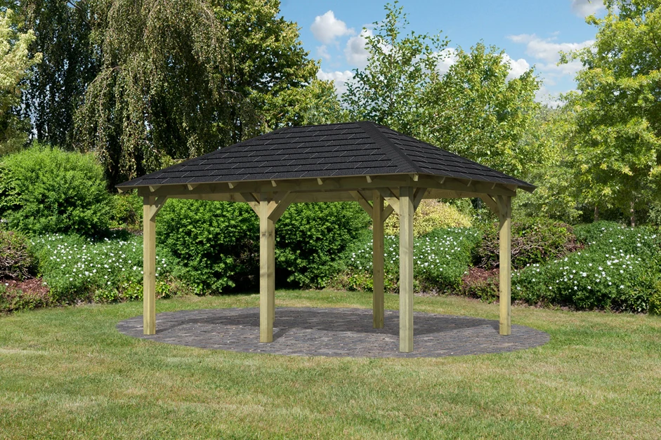 Karibu 4-Eck Pavillon Eco Perida Sparset inkl. Schindeln - Image 4