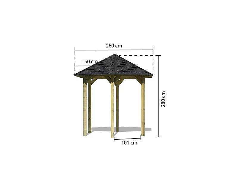 Karibu 6-Eck Pavillon Eco Lissabon Sparset inkl. Schindeln - Image 3