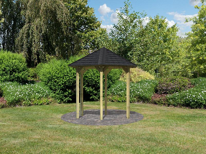 Karibu 6-Eck Pavillon Eco Lissabon Sparset inkl. Schindeln - Image 5