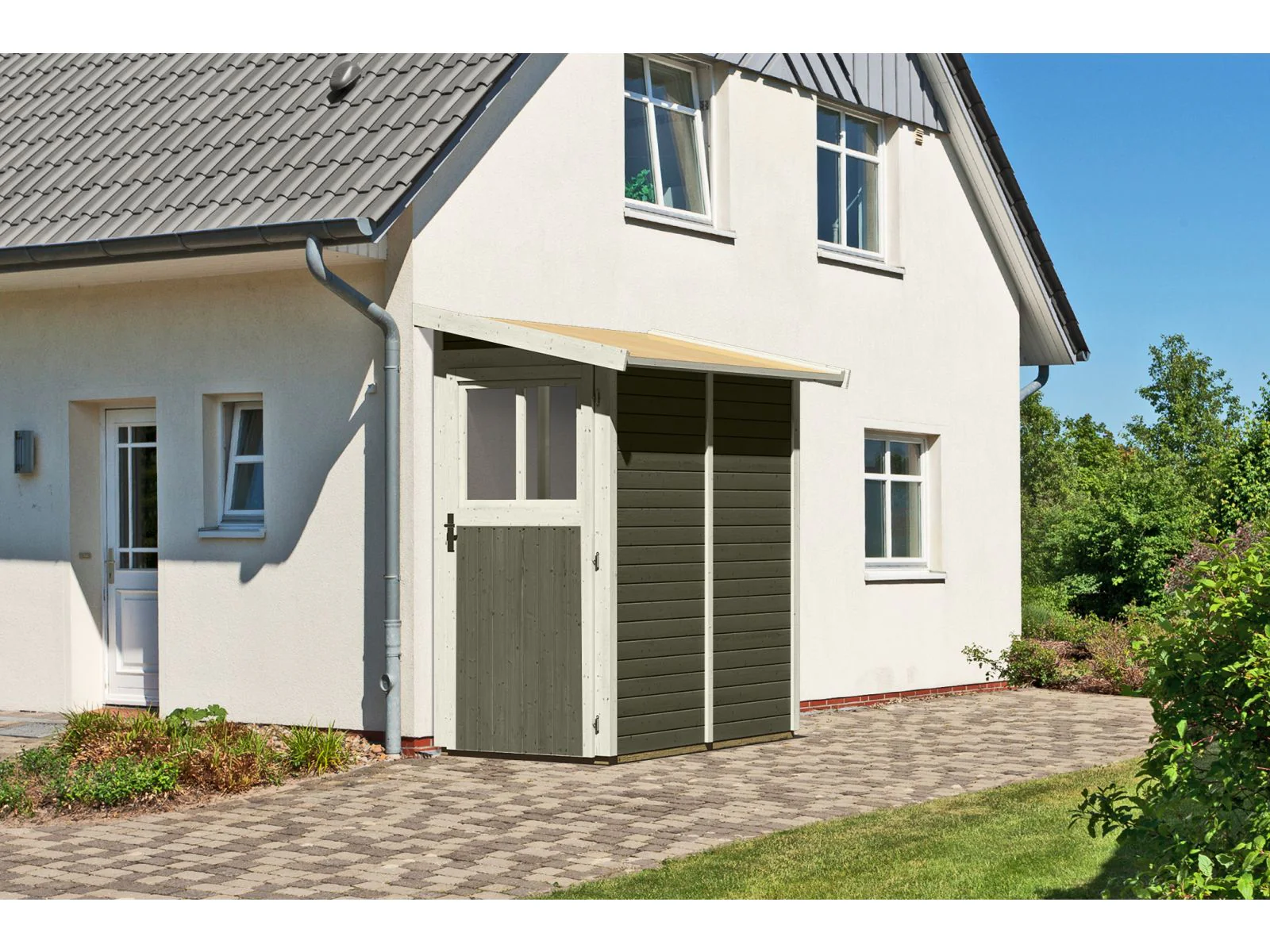 Karibu Anlehngartenhaus Görlitz terragrau 19 mm - Image 2