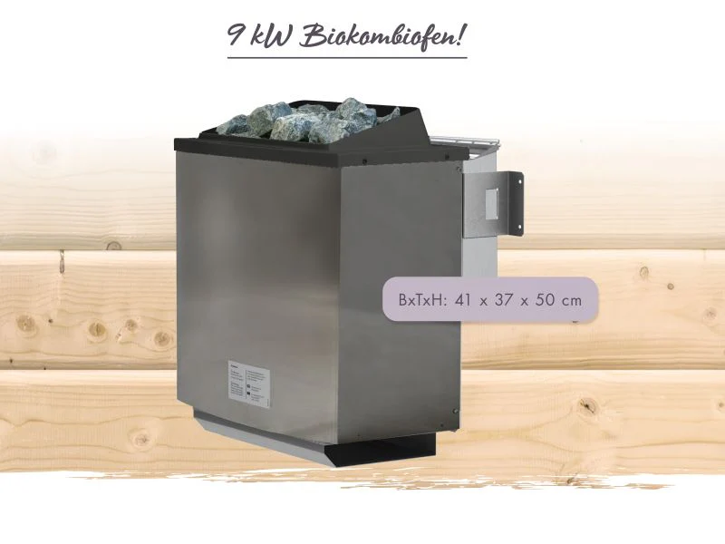 Karibu Bio-Kombiofen 9,0 kW externe WiFi Steuerung und Steine - Image 5