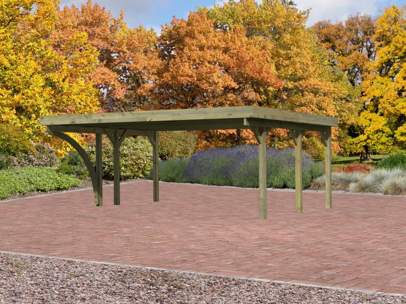 Karibu Carport Classic Doppel 1 mit 1 Einfahrtsbogen kdi - Image 2