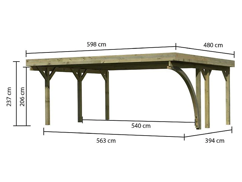 Karibu Carport Classic Doppel 1 mit 1 Einfahrtsbogen kdi - Image 5