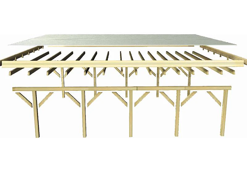 Karibu Carport Classic Doppel 1 mit 1 Einfahrtsbogen kdi - Image 4