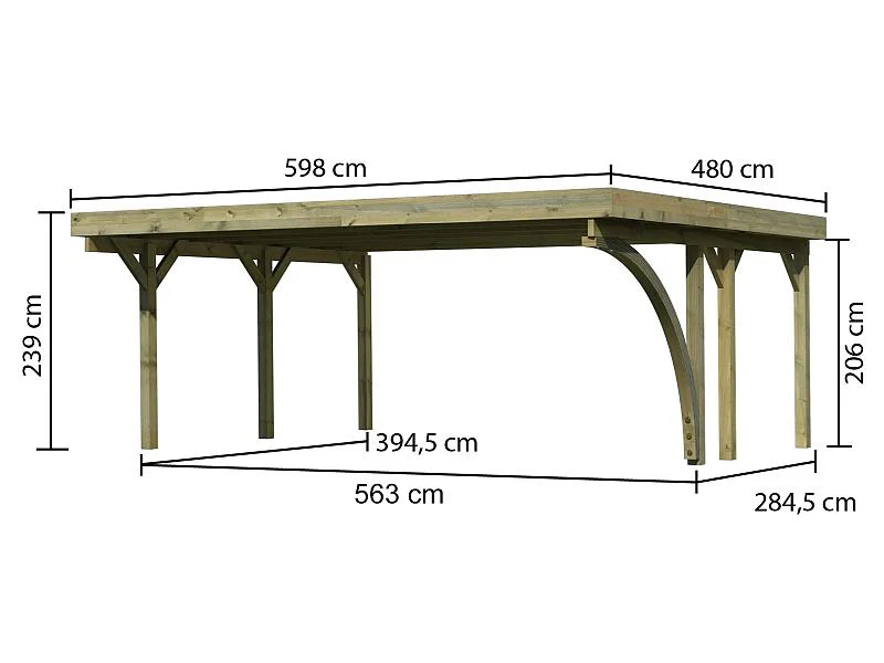 Karibu Carport Classic Doppel 1 mit 1 Einfahrtsbogen kdi - Image 5