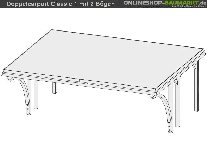Karibu Carport Classic Doppel 1 mit 2 Einfahrtsbögen kdi - Image 9