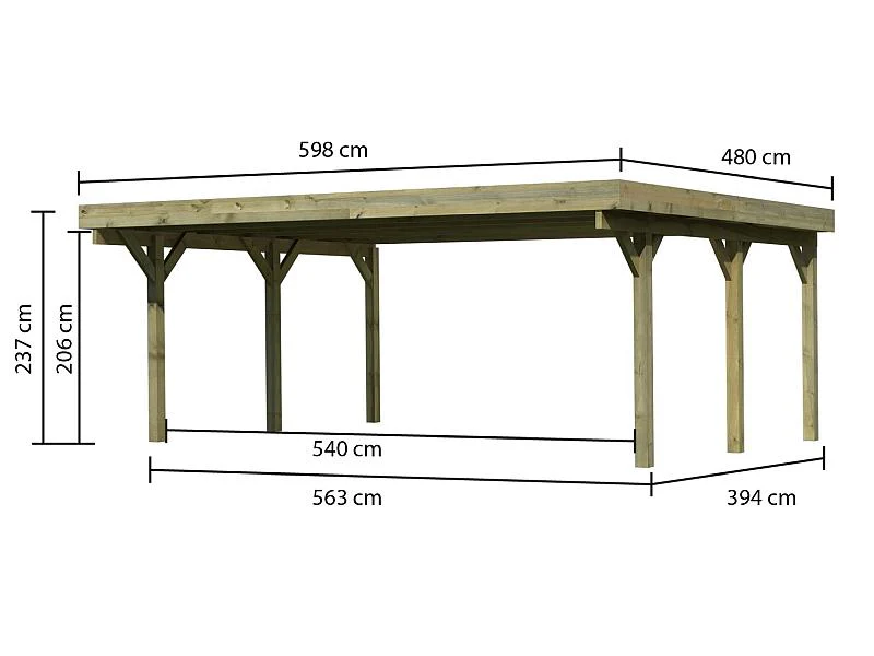 Karibu Carport Classic Doppel 1 ohne Einfahrtsbogen kdi - Image 3