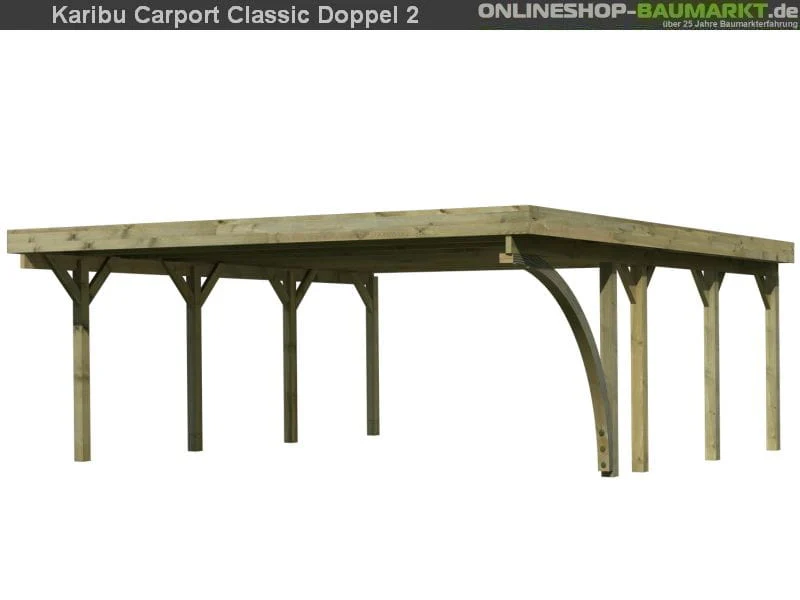 Karibu Carport Classic Doppel 2 mit 1 Einfahrtsbogen kdi - Image 3