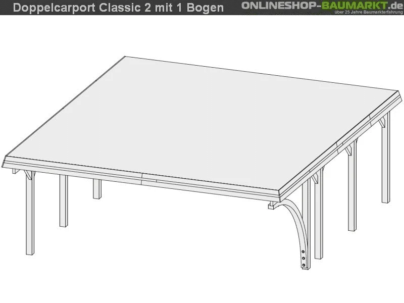 Karibu Carport Classic Doppel 2 mit 1 Einfahrtsbogen kdi - Image 9
