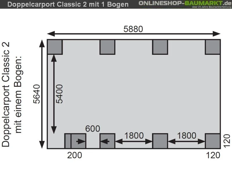 Karibu Carport Classic Doppel 2 mit 1 Einfahrtsbogen kdi - Image 10