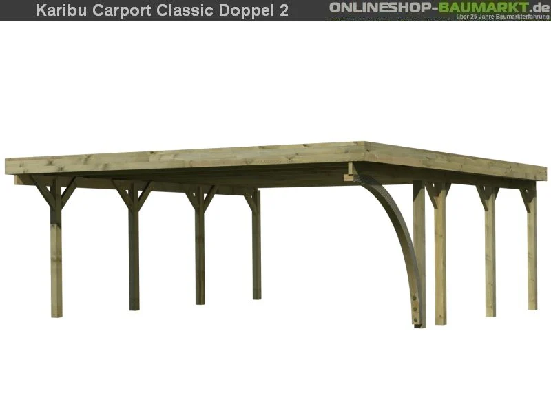 Karibu Carport Classic Doppel 2 mit 1 Einfahrtsbogen kdi - Image 3