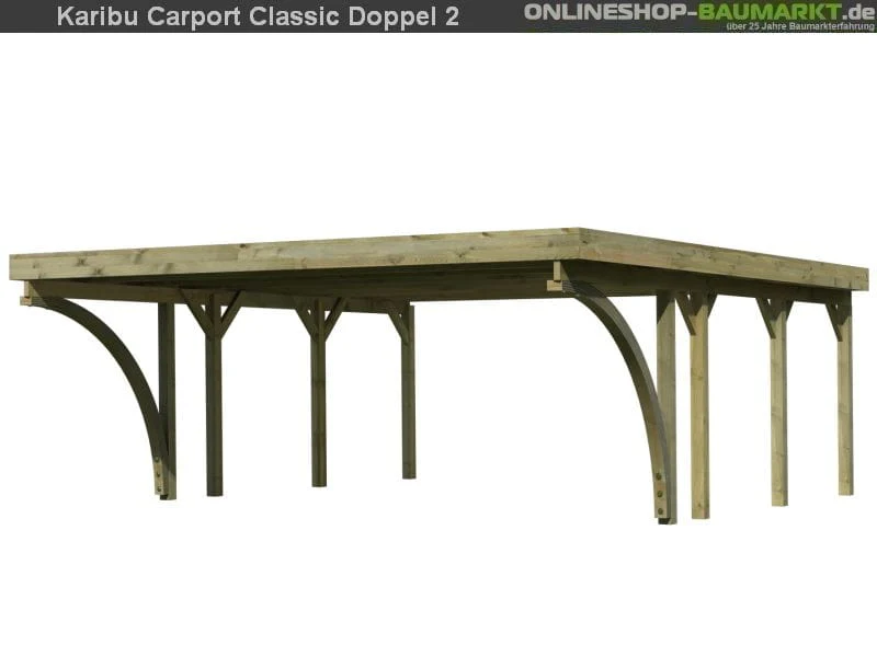 Karibu Carport Classic Doppel 2 mit 2 Einfahrtsbögen kdi - Image 3