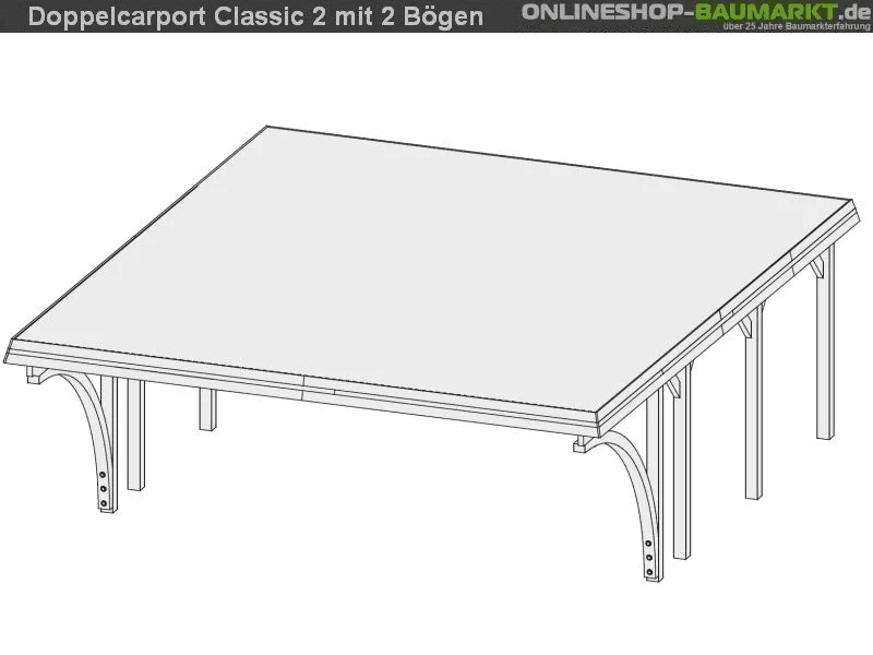 Karibu Carport Classic Doppel 2 mit 2 Einfahrtsbögen kdi - Image 9